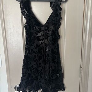 Lioness Black Floral Mini Dress